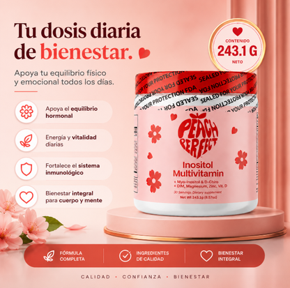 🌸INOSITOL PEACH PERFECT🌸Suplemento para el bienestar hormonal