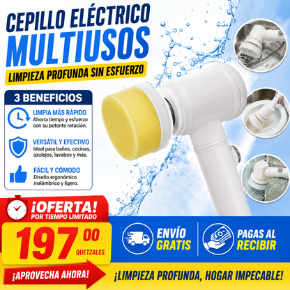 CEPILLO DE LIMPIEZA ELECTRICO,✨ ¡Limpieza Profunda en Minutos, Sin Tallar ni Esforzarte!